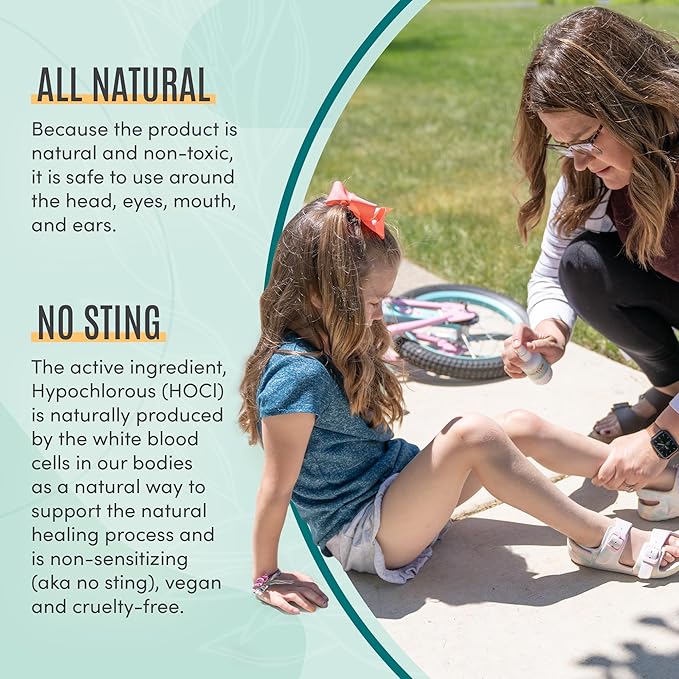 Active Skin Repair First Aid Healing Skin Spray - Natural & Non-Toxic with Hypochlorus Acid for Minor Cuts, Wounds, Scrapes, Rashes, Sunburns, & More, 3 oz-PawvioPets