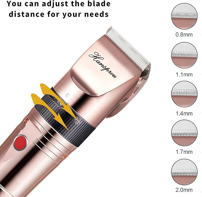 Dog Clippers for Grooming, Professional 5000mAh Battery Dog Trimmer for Thick Hair,Heavy Duty Cordless Dog Trimmer for Grooming, Low Noise with Guard Combs for Dog Cat-PawvioPets