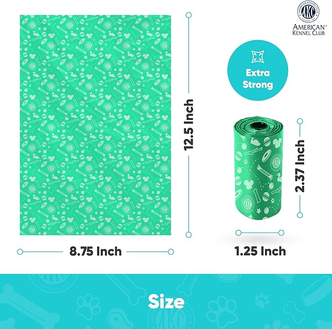 AKC Dog Poop Bags - Leak Proof Pet Waste Bags - 16 Refill Rolls - Lavender Scent - 240 Count (Toy Print)-PawvioPets