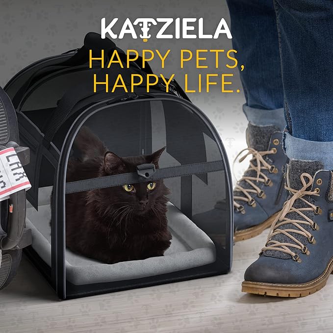 Airline Compliant Pet Carrier - Rolling Portable Travel Carry Crate for Small Dog, Puppy or Cat - Soft Removable Wheeled Design with Mesh Window Sides - Airplane and TSA Compliant- by Katziela-PawvioPets