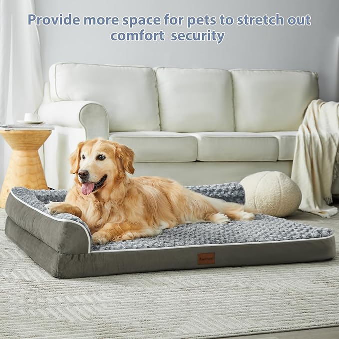 BFPETHOME Orthopedic Dog Beds for Large Dogs-Waterproof Sofa Pet Bed with Removable Washable Cover, Big Dog Bed with Waterproof Lining and Nonskid Bottom,Pet Bed for Large Dogs-PawvioPets