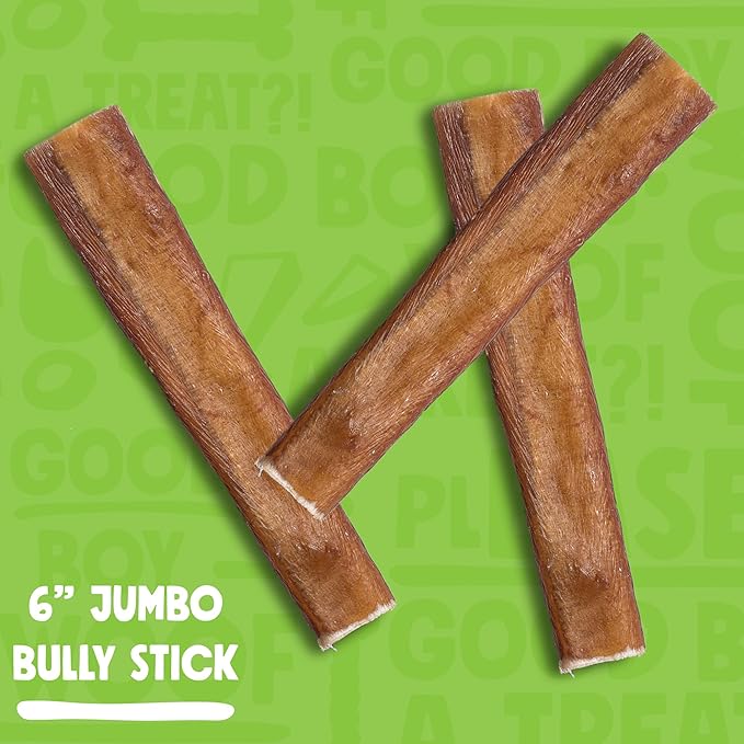All Natural Bully Sticks for Small to Medium Dogs and Puppies (6" Jumbo - 4pk)-PawvioPets
