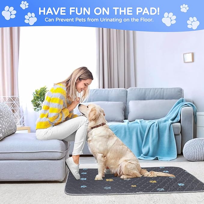 Aitmexcn Washable Puppy Dog Pee Pad, 2PCS 100% Waterproof Whelping Training Mat for Puppy/Senior Dog, Fast Drying Reusable Puppy Pads for Indoor, Outdoor and Car Travel- 18'' x 24''-PawvioPets