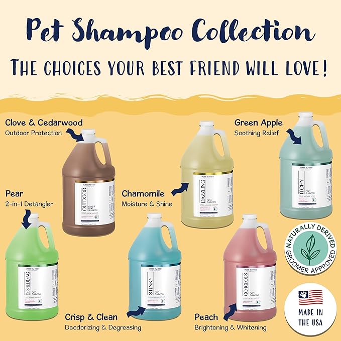 Bobbi Panter Outdoor Dog Shampoo - Made in USA - All Natural Formula for Soothes Itchy Skins - Concentrated 16:1 for Professional Grommers - Camomile Scent, 1 Gallon-PawvioPets