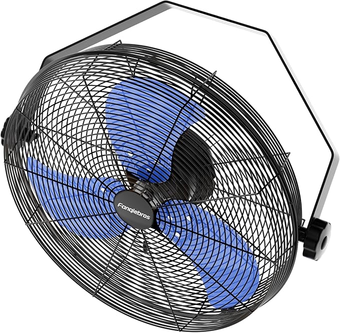 2600 CFM 14 inch Outdoor High Velocity Wall Mounted Fan, 3-Speed Metal Fans with IP44 Enclosure Motor, Industrial Grade Weatherproof Wall Fan for Patio, Greenhouse, Garage, and Gazebo-PawvioPets