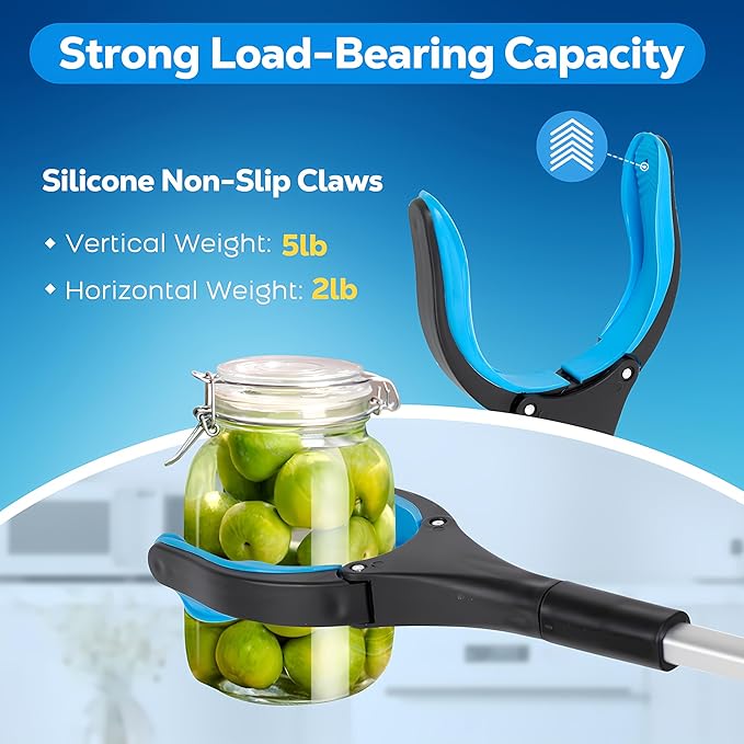 Grabber Reacher Tool - 32” Extra Long Foldable Gripper and Reaching Tool - Heavy Duty Pick Up Stick Grabbers for Seniors, Trash, Surgery Recovery Must Haves Gifts (Blue)-PawvioPets