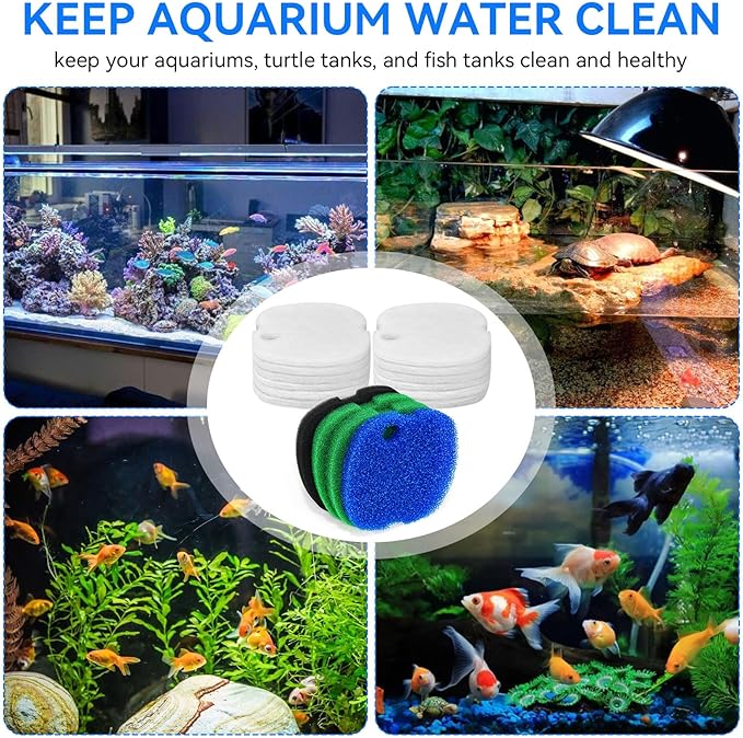 Canister Filter Pads Compatible with SUNSUN HW-302 /505A and Aqua top CF-300 Canisters Filters Sponges Replacement for Polar Aurora 265GPH Canister Filter for Aquarium Fish Tank and Turtle Tank -16PCS-PawvioPets