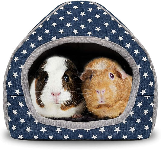 BWOGUE Guinea Pig House Bed Cozy Hamster Cave Large Hideout for Dwarf Rabbits Hedgehog Bearded Dragon Winter Nest Hamster Cage Accessories-PawvioPets