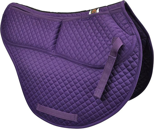 ECP Equine Comfort Products All-Purpose Contoured Correction Saddle Pad with Adjustable Memory Foam Inserts for Custom Support, Non-Slip, Shock Absorbing, 22” Spine, 19.5” Drop-PawvioPets