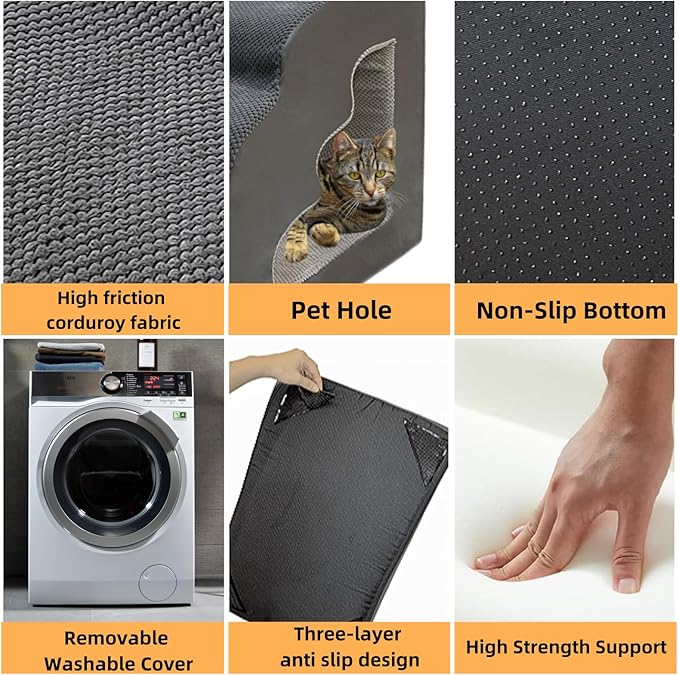 7-Step Dog Stairs for 36 Inch High Beds Small Dogs, Pet Ramp Stairs 20-42 Inch Couch Bed, Non-Slip Balanced Stairs 75lbs for Small Old Large Dogs Cats to Get on Bed-PawvioPets