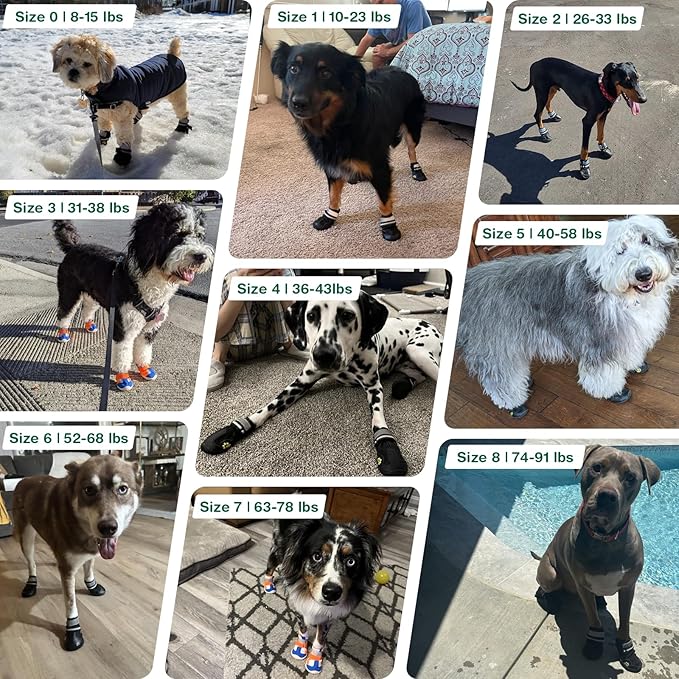 Dog Shoes for Medium Dogs, Large Dog Boots for Winter Snow, Hot Pavement, Dog Booties & Paw Protectors Size 3-PawvioPets