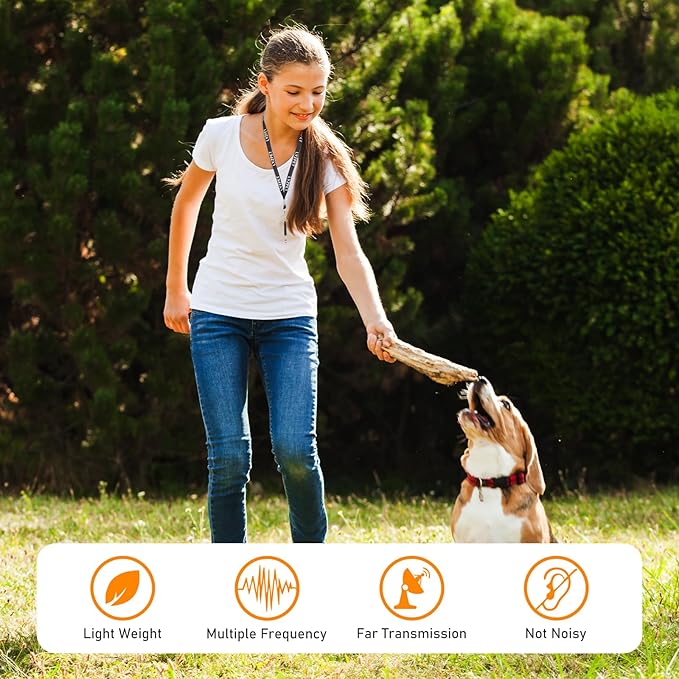 Dog Whistle, Dog Whistle to Stop Barking Neighbors Dog, Adjustable Ultrasonic Silent Training Device, Black-PawvioPets