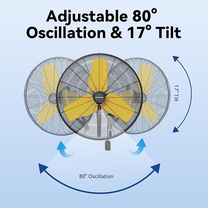 24 Inch 9500 CFM Waterproof Wall Fan Pro Series - Outdoor High Velocity Wall Mount Fan with Enclosed Motor for Residential, Warehouse, Patio, Shop, Garage, Barn UL Safety Listed-PawvioPets