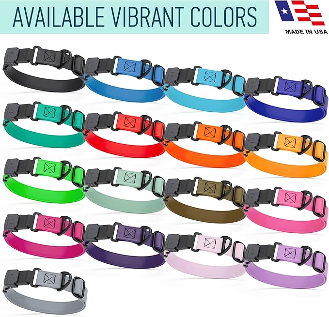 Dogline Biothane Waterproof Dog Collar with Herm Sprenger Stainless Steel Quick Release Buckle – Heavy Duty Tactical Durable Collar for Dogs – Comfortable and Safe Pet Collar, W 3/4" L 12-19", Pastel-PawvioPets