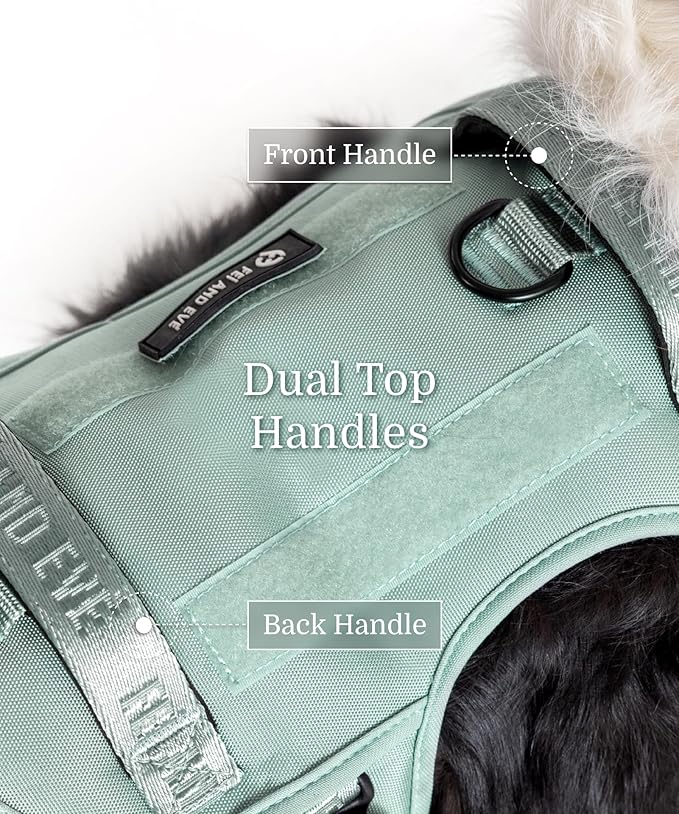 2025 New Edition, Fei & Eve MagEase Dog Harness - 3-Second Magnetic Buckles | 3-Point No-Pull Control | Heavy-Duty 900D Nylon | Dual Safety Handles | Breathable Mesh | Adjustable Fit | Medium, Green-PawvioPets
