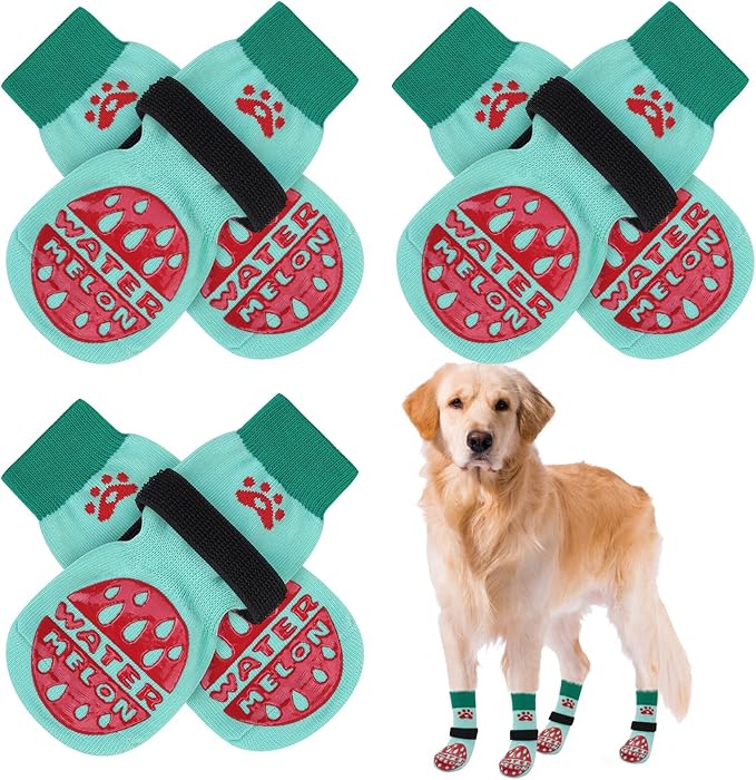 BEAUTYZOO Anti-Slip Dog Socks,Dog Shoes for Hot/Cold Pavement,Paw Protectors with Grips 3 Pairs for Puppy Small Medium Large Senior Old Dogs,Dog Socks to Prevent Licking and Hardwood Floor Protection-PawvioPets