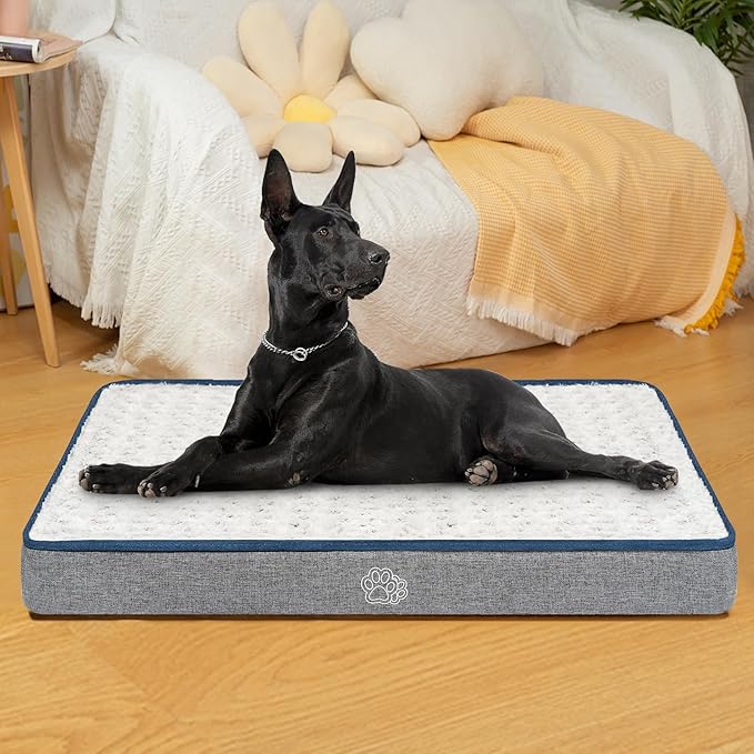EMPSIGN Reversible Cool and Warm Dog Bed for Crate Pad, Pet Beds with Washable and Removable Cover, Dog Crate Beds Sleeping Mats, Beds for Dogs Crate for Large Medium Small Dogs, Grey-PawvioPets