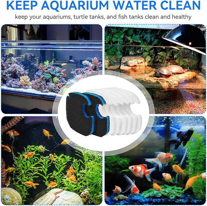 Canister Filter Pads Compatible with AMOSIJOY 172/225/265GPH Canister Filter Media Replacement for Pondforse 172/225/265GPH Aquarium Canister Filter for Aquariums Fish Tanks Turtle Tank 8 Pack-PawvioPets