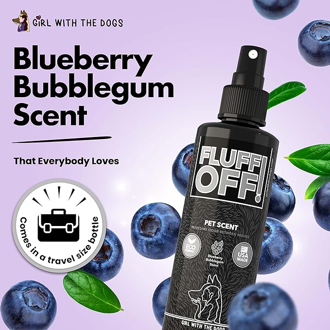 FLUFF OFF Pet Scent (Blueberry Bubblegum) 8 Oz - for Cats and Dogs - Made in USA-PawvioPets