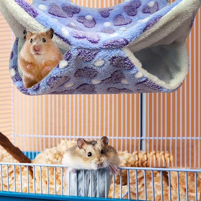 4Pcs Rat Guinea Pig Hanging Hammock Ferret Hanging Bed Pet Cage Hammock Accessories for Small Animals Chinchilla Parrot Sugar Glider Ferret-PawvioPets