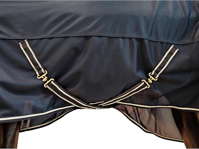 BARN & STABLE Breathable and Tear-Resistant Horse Fly Sheet with UV Protection Equine Summer Sheet Horse Fly Blanket with Removable Web Leg Straps-PawvioPets