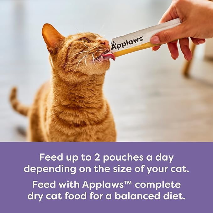 Applaws Lickable Cat Treats, Natural Grain-Free Purée, Limited Ingredient, Variety of Chicken, Tuna, & Salmon Squeeze Up Cat Treats (60 x 0.5 oz Sachets)-PawvioPets