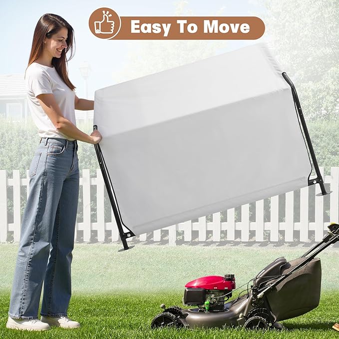 Dog Shade Shelter Outdoor 4'x4'x3' Tent for Large Medium Dogs, Outside Sun Rain Canopy Pet House for Cats Pigs Livestock with Waterproof Roof Ground Nails,Grey-PawvioPets