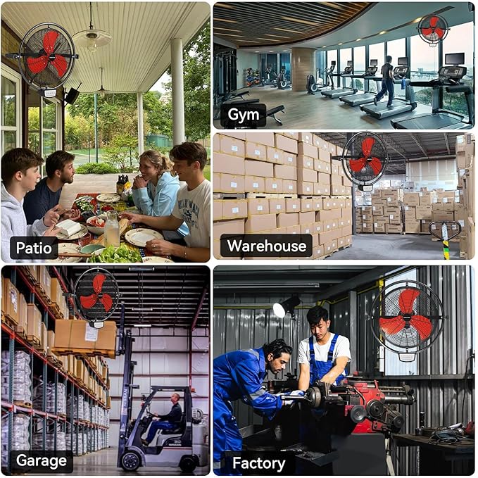 20 Inch Wall Metal Fan Pro Series Remote Control, High Velocity Wall Mount Fans for Commercial, Residential, Warehouse, Covered Patio, Shop, Garage, Barn 3 Speed 5200 CFM UL Safety Listed-PawvioPets