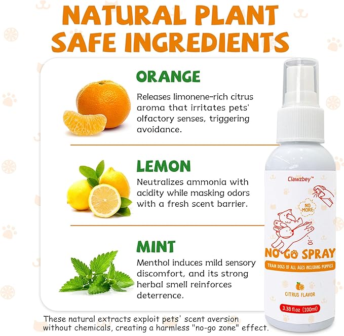 Dog Potty Spray Set, No-Go Spray & Potty Training Spray, Puppy Essentials, Stops Urination & Marking, Indoor and Outdoor Use (3.38 fl oz)-PawvioPets