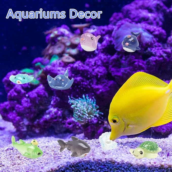 36 Types Ocean Mini Resin Animals, Plastic Tiny Animals for Hidding, Miniature Animals Figures for Seaside Crafts, Dollhouse, Terrariums, Shadowboxes, Birthday Cake Decor-PawvioPets
