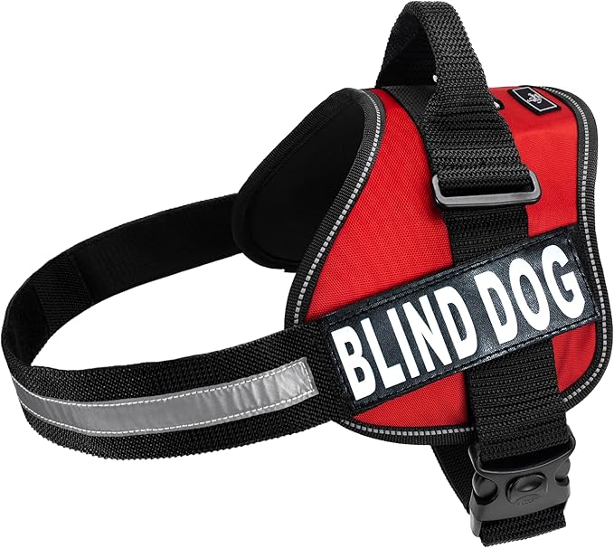 Doggie Stylz Blind Dog Harness No Pull No Escape Dog Vest for Blind Dogs Adjustable Vest with Handle Blind Dog Accessories and Patches for Training and Mobility-PawvioPets