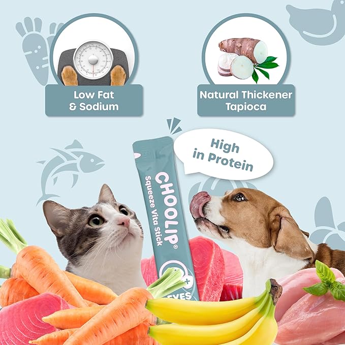 Grab & Go Squeeze Vita Stick Lickable Treats for Dogs & Cats. 49 Eye Health Sticks with Essential multivitamins. Soft and Tasty Paste for All Life Stages, Supporting Eyes Health-PawvioPets