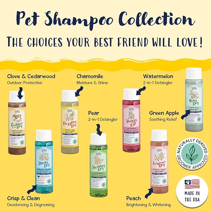 Bobbi Panter Dog Shampoo - Made in USA - All Natural Formula for Deep Nourishing and Cleasing - Concentrated 20:1 for Professional Groomers - Light Chamomile Scent, 13 Oz-PawvioPets