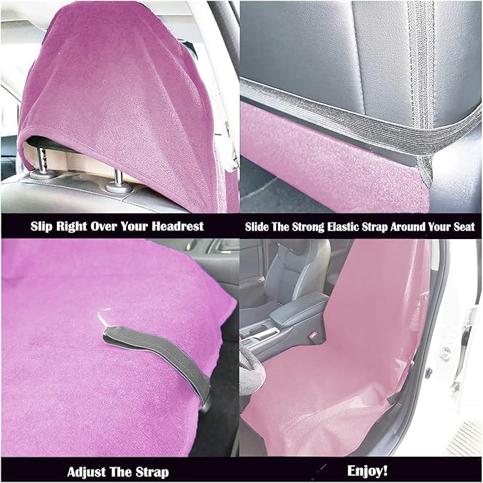 Car Seat Cover Protector Front Seats,for Gym Workout,Running,Swimming,Beach and Hiking,Waterproof Sweat Towel Bucket Seat Covers for Cars SUV Trucks (Pink, 2Pcs)-PawvioPets