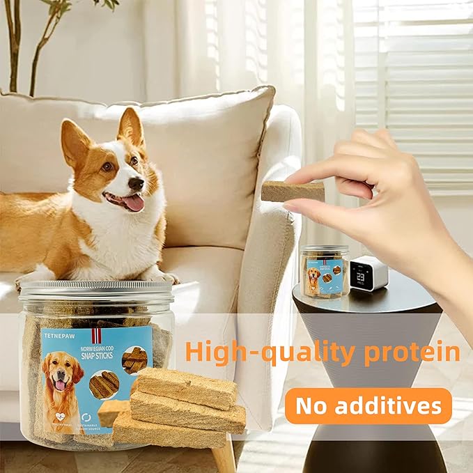 Dog Fish Treats Cod Made with Premium Natural Norwegian 100% Real Cod Fish Bones & Meat Healthy Crunchy Biscuits for Dogs High Protein Grain-Free All-Natural Pet Snack-PawvioPets