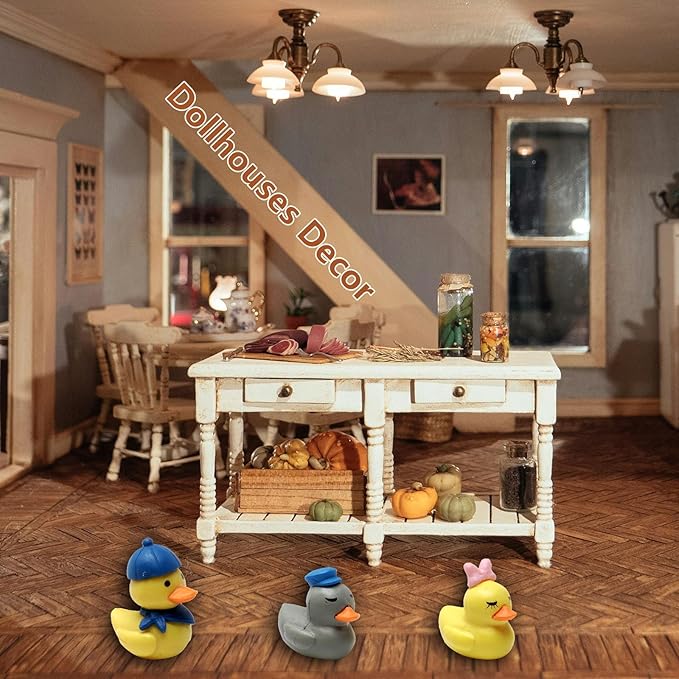 36 Types Multicolor Mini Resin Ducks, Plastic Tiny Ducks to Hide Prank, Little Ducks Mini Figures for Fairy Garden, Dollhouse,Terrariums, Potted, Miniature Landscape Ornament-PawvioPets