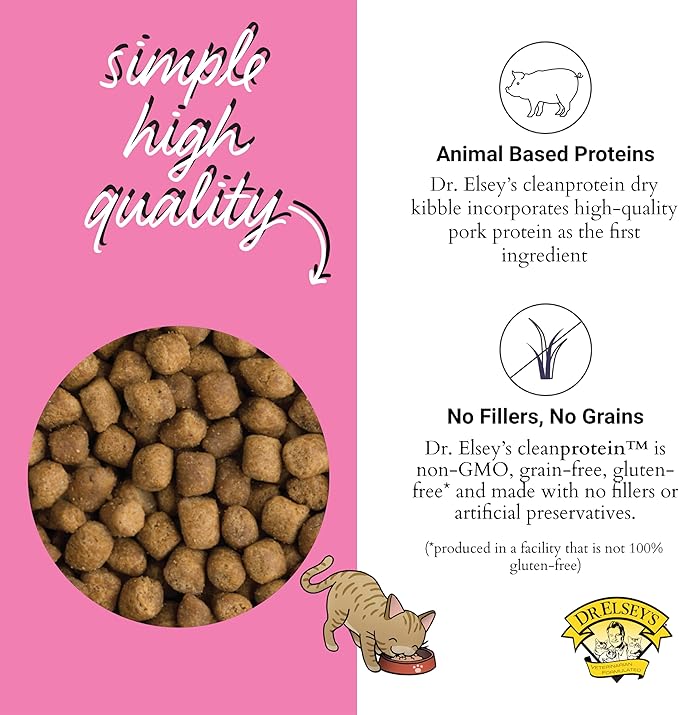 Dr. Elsey's cleanprotein Pork Cat Kibble 6.6lb. Bag-PawvioPets