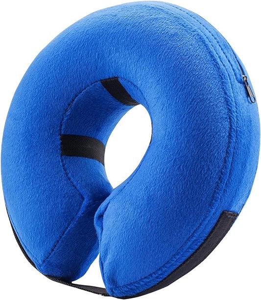 BENCMATE Inflatable Dog Cone Collar Alternative, Soft Dog Cone for Small Medium Large Dogs and Cats, Neck Recovery ECollar Donut Collar After Surgery (Medium+, Blue)-PawvioPets