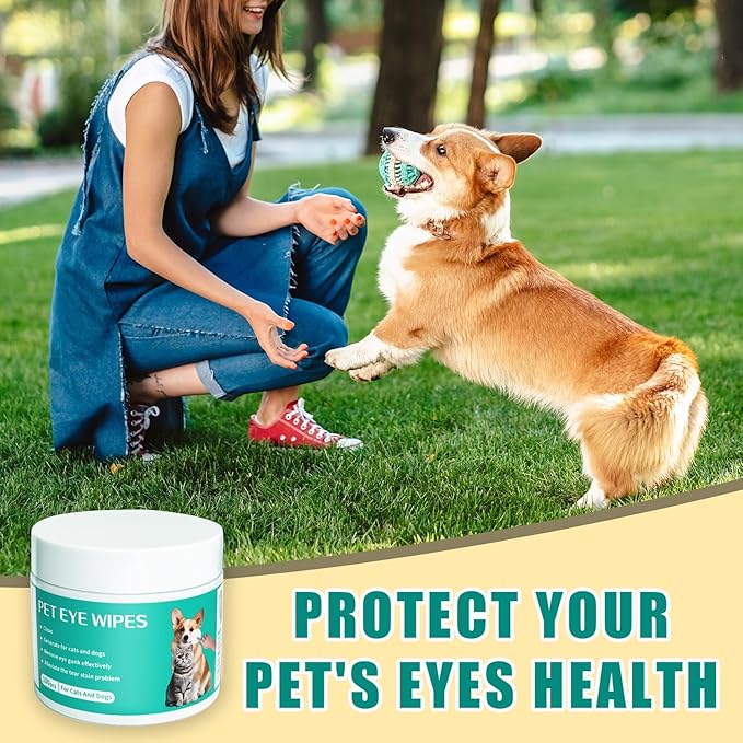 Dog Eye Wipes Gently Remove Tear Stain Eye Debris for Dogs &Cats Pet Grooming Kit Care Wash Cleaner for Eyes Wrinkle Face 100pcs Unscented-PawvioPets
