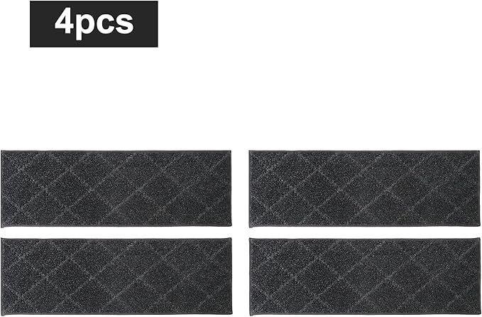 COSY HOMEER Edging Stair Treads Non-Slip Carpet Mat 28inX9in Indoor Stair Runners for Wooden Steps, Edging Stair Rugs for Kids and Dogs, 100% Polyester TPE Backing (4pc, Black)-PawvioPets
