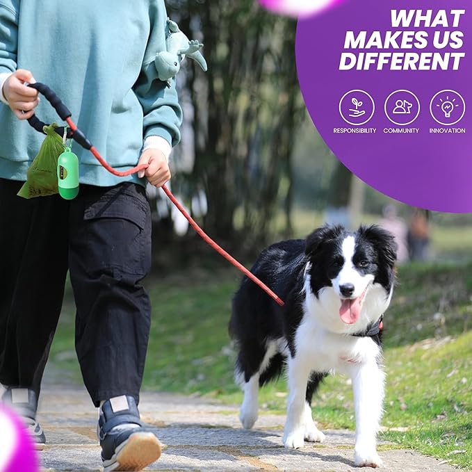 Dog Poop Bags-150 Counts with Holder (10 Rolls), Biodegradable Poop Bags, Eco-friendly and Easy to Open, Thick Dog Waste Bags (Green)-PawvioPets