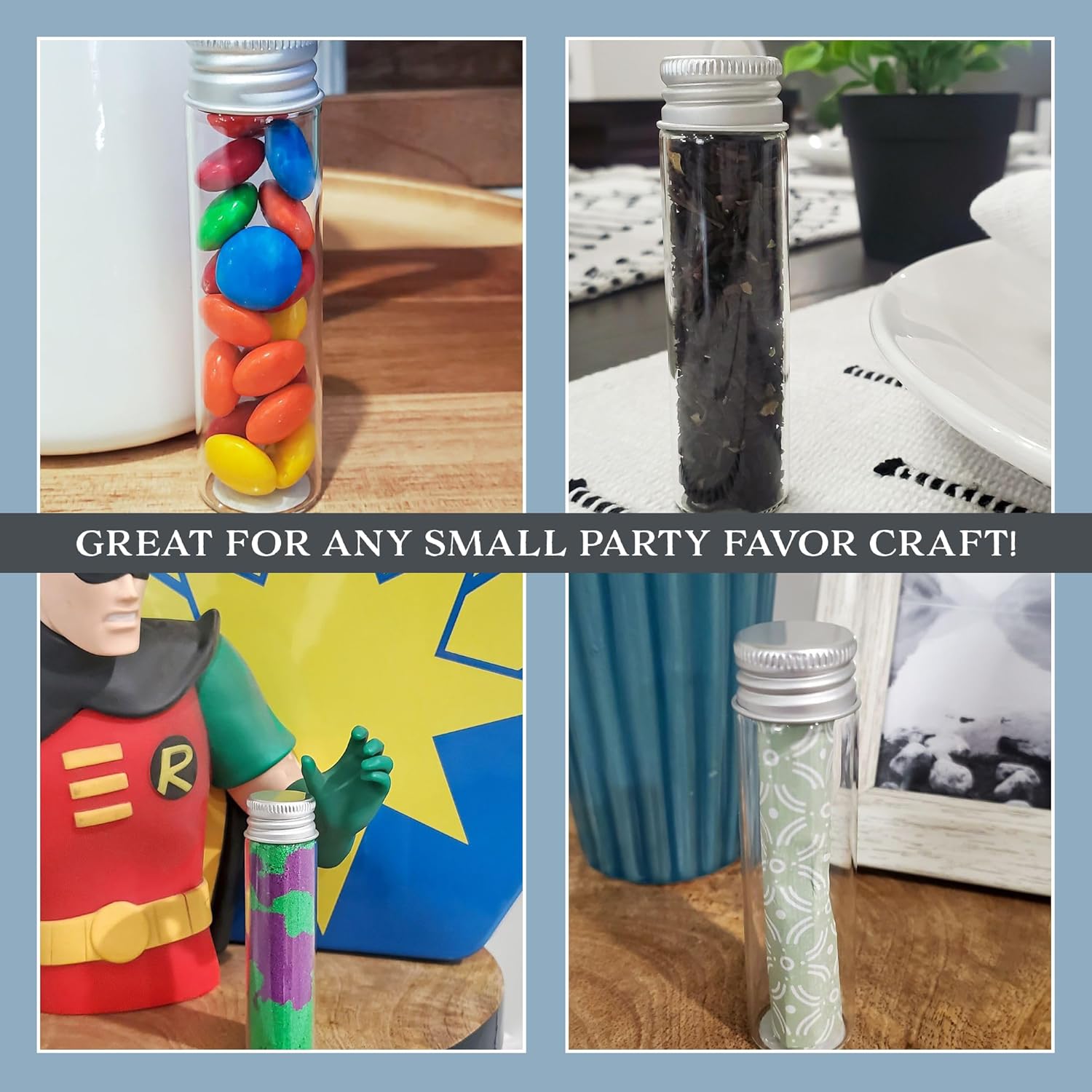 Darware Party Favor Matches Jars (24-Pack): Empty Glass Vials with Strike Stickers for Wedding Favors and DIY Gifts