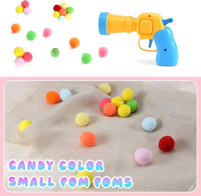 21Pcs Cat Ball Toy Launcher - Includes 20 Colorful Plush Cat Balls and Exciting Launcher Set，Funny Interactive Cat Toys for Bored Indoor Adult Cats, Cute Kitten Kitty Toys-PawvioPets