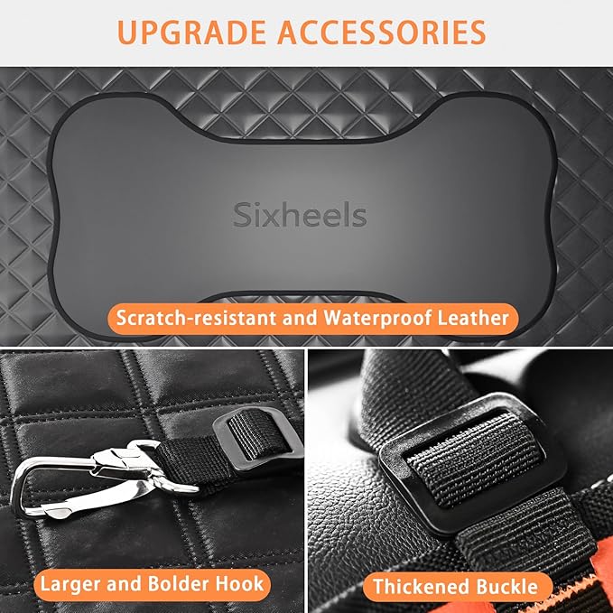 Car Back Seat Pet Cover for Dogs Back Seats Protector, Soft Inflatable Cushion Backseat Extender Comfortable Dog Hammock, Waterproof Dog Bed Rear Travel Accessories for Car,SUV,Truck-PawvioPets