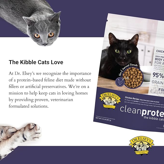 Dr. Elsey's cleanprotein Chicken Cat Kibble 2-lb. Bag-PawvioPets
