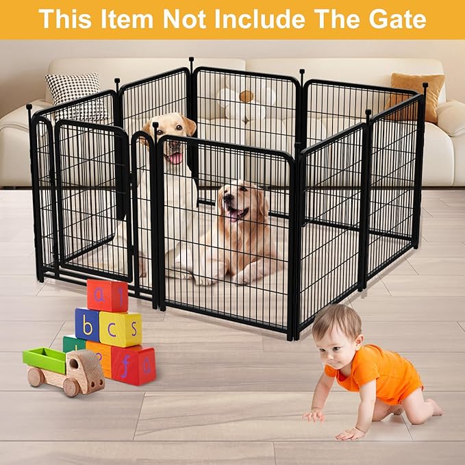 Garden Fence 36 Inch 14 Panels Without Gate, Inside and Outside, Total 31 Ft(l) Garden Fence for Yard and Dog, Black Dog Pen, Heavy Duty Pet Puppy Exercise Pen for Rv Camping-PawvioPets