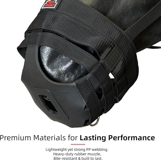 BARN & STABLE Horse Grazing Muzzle Halter for Easy Breathe, Comfortable Professional Horse Muzzle Grazing with Adjustable Straps, Velcro and Buckles, Suitable for Precaution of Laminitis-PawvioPets