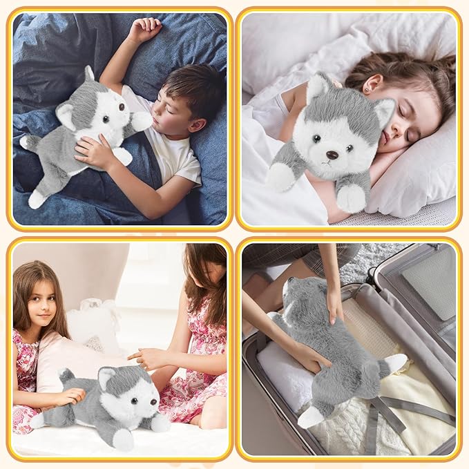 19Inch 3 Pounds Dog Weighted Stuffed Animals, Cute Realistic Puppy Stuffed Animal, Sensory Comfort Plush Throw Pillow Toy, Dog Plush Gift for Adults Kids Youth-PawvioPets