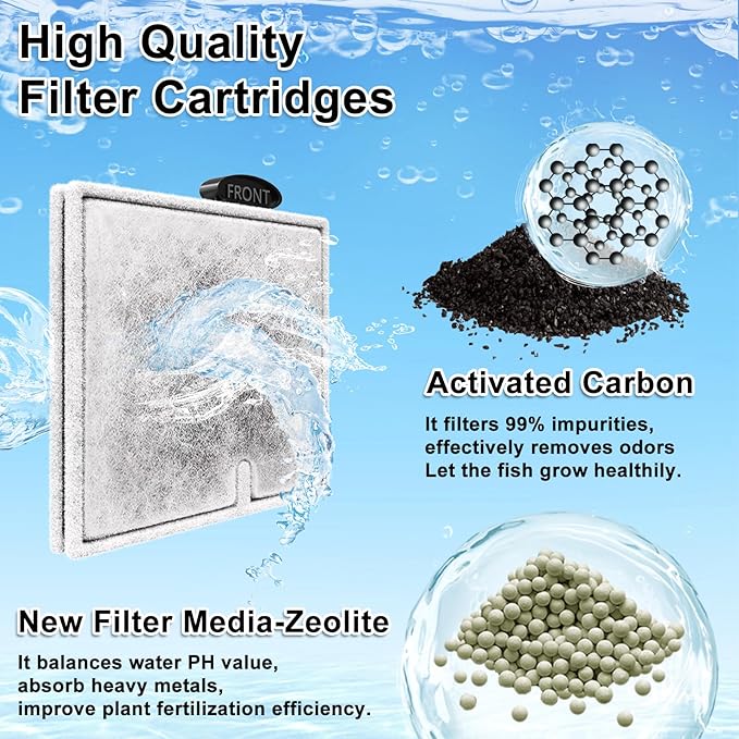 4 Pack Medium Filters Cartridges Compatible with Aqueon Fish Tank Filter Cartridges Compatible with Aqueon QuietFlow LED PRO Power Filter Size 10/Power Filter Size 10/E Internal Power Filter Size 20-PawvioPets