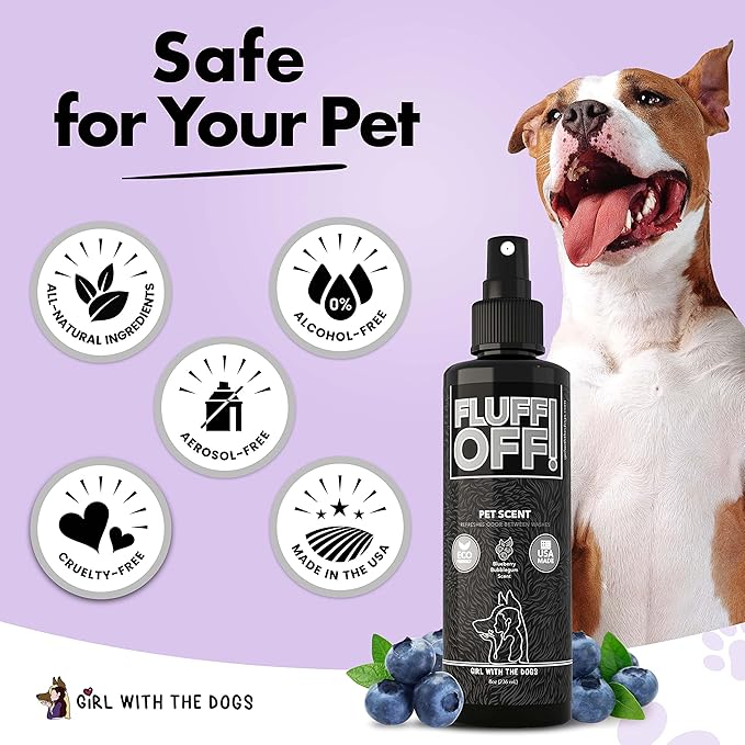 FLUFF OFF Pet Scent (Blueberry Bubblegum) 8 Oz - for Cats and Dogs - Made in USA-PawvioPets